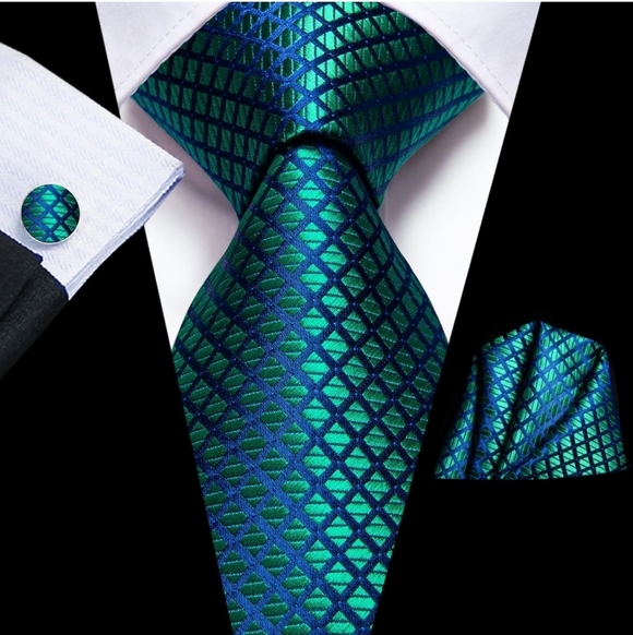 Other - NEW! Peacock Blue and Green Neck Tie Set
